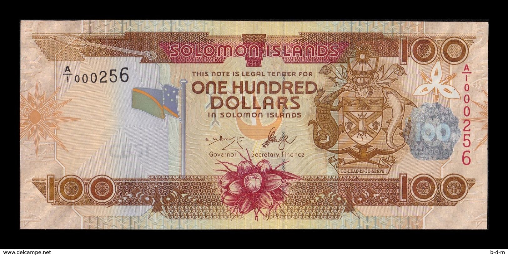 Islas Salomon Solomon 100 Dollars 2006 Pick 30a A/1 Low Serial A/1 000256 SC UNC - Isla Salomon