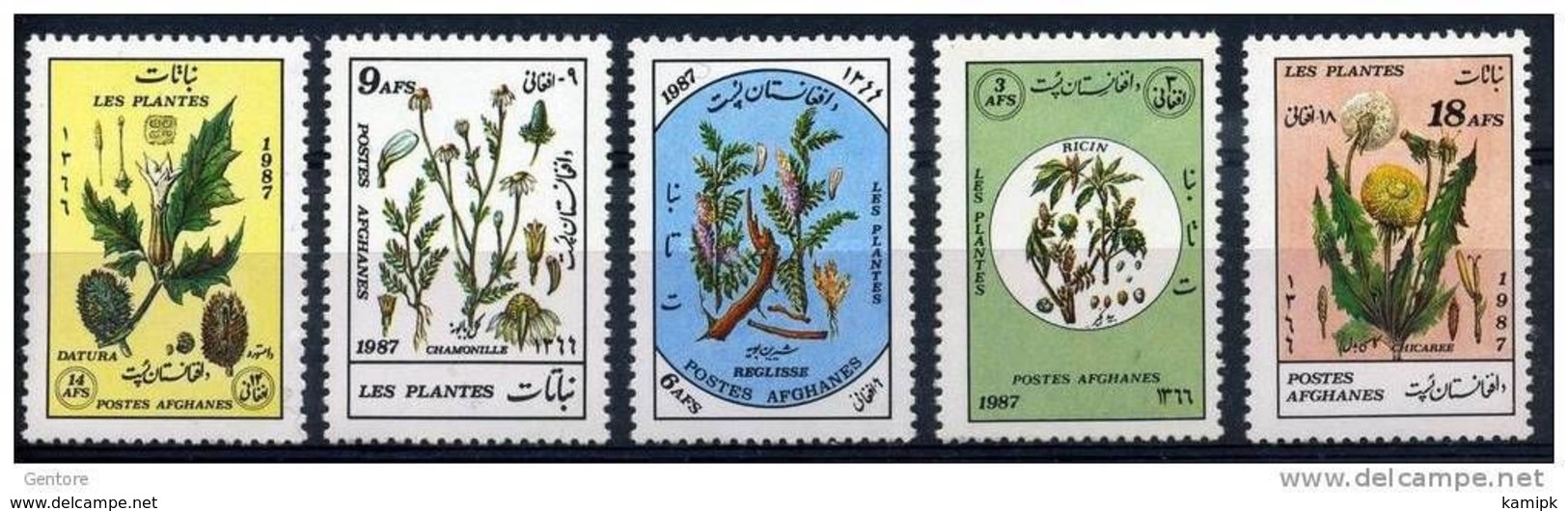 MNH STAMPS Afghanistan - Medicinal Plants  - 1987 - Afghanistan