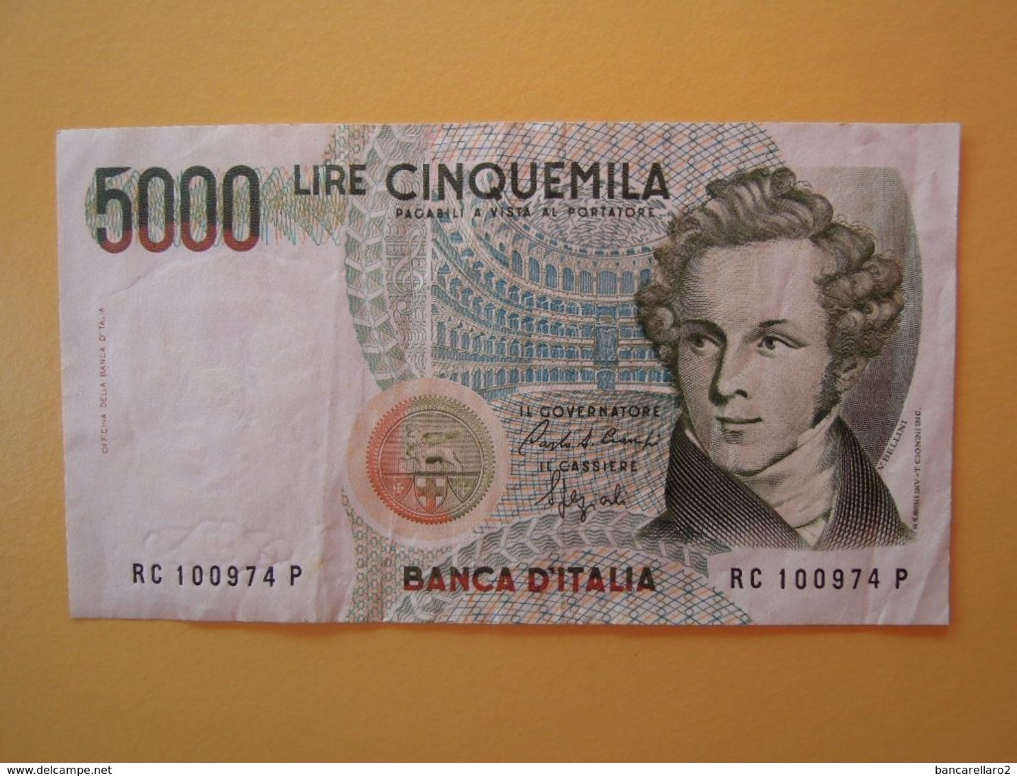 5000 LIRE  BELLINI  - Banconota Buone Condizioni SPLENDITA - 5.000 Lire