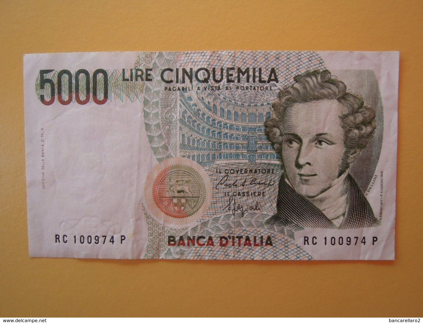 5000 LIRE  BELLINI  - Banconota Buone Condizioni SPLENDITA - 5000 Lire