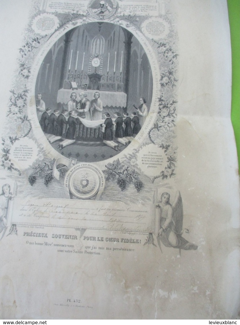 Diplôme Religieux/Première Communion Et Confirmation/EAUX PUISEAUX /Eugéne Forgest/ Aube/Champagne/ 1879   DIP223 - Diplômes & Bulletins Scolaires