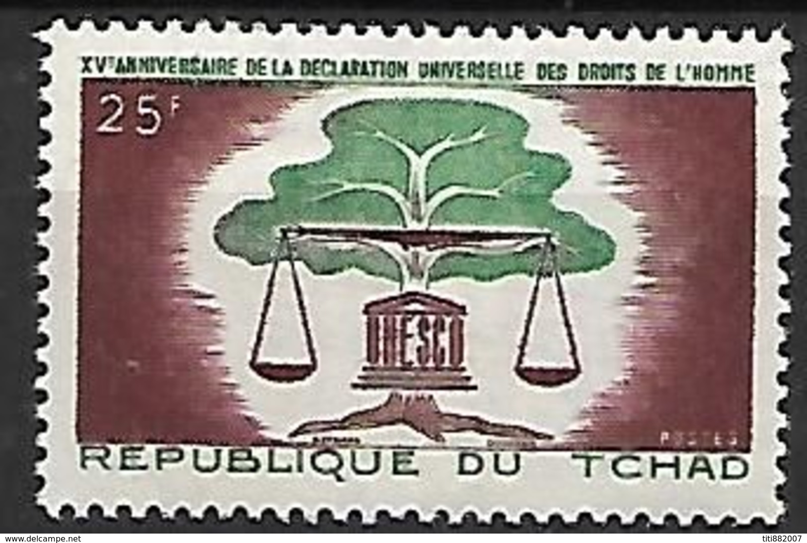 T C H A  D   -    1963.    Y&T N° 93 *.    Droits De L'  Homme   /  Unesco - Chad (1960-...)