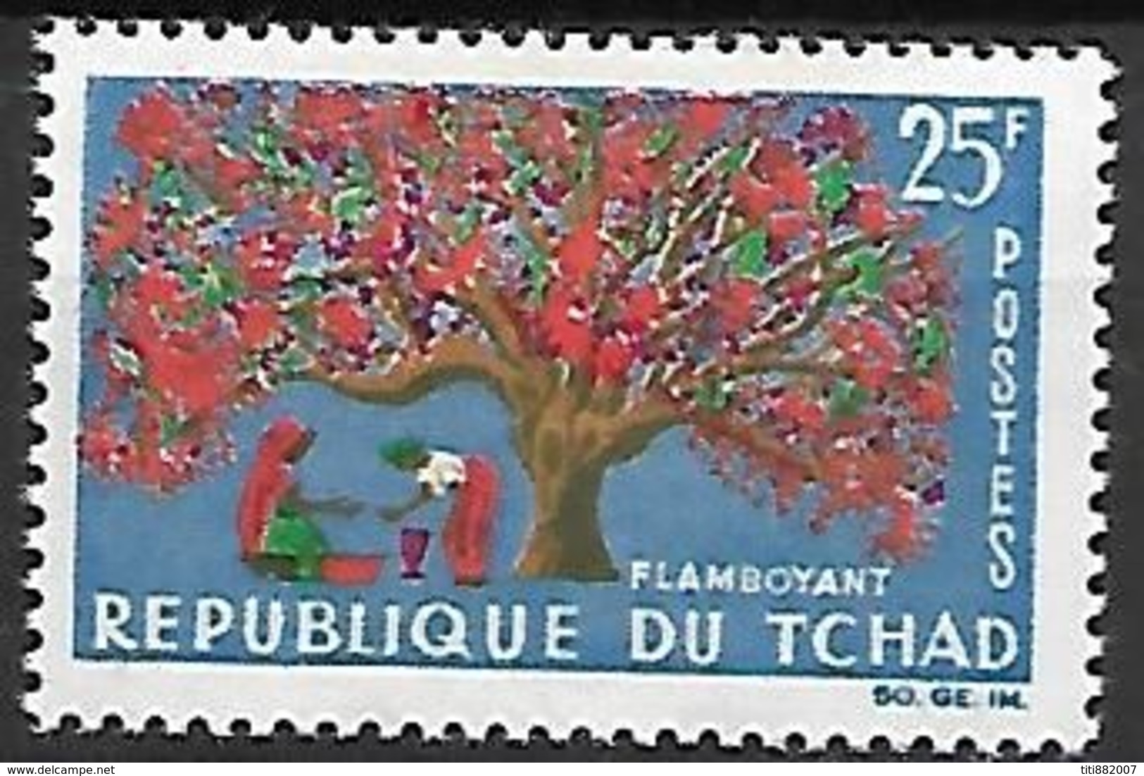 T C H A  D   -    1964.      Y&T N° 100 *  .   Arbre   /   Le Flamboyant - Chad (1960-...)