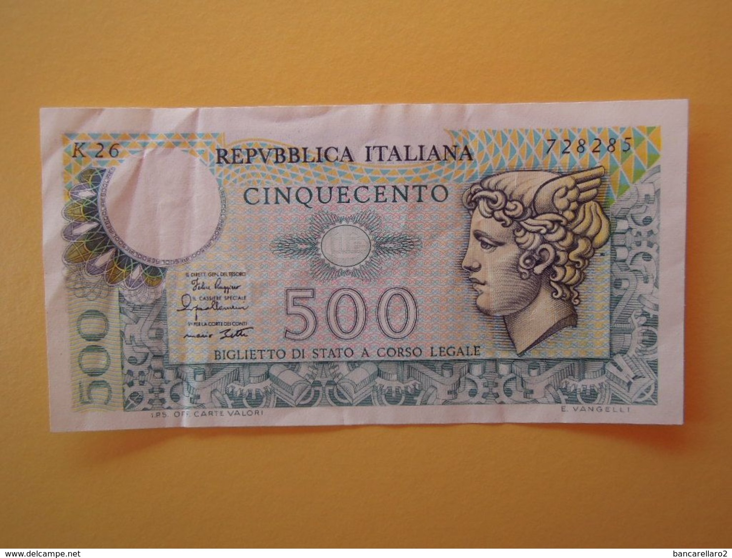 500 LIRE  TESTA DI MERCURIO  - Banconota Buone Condizioni - 500 Lire