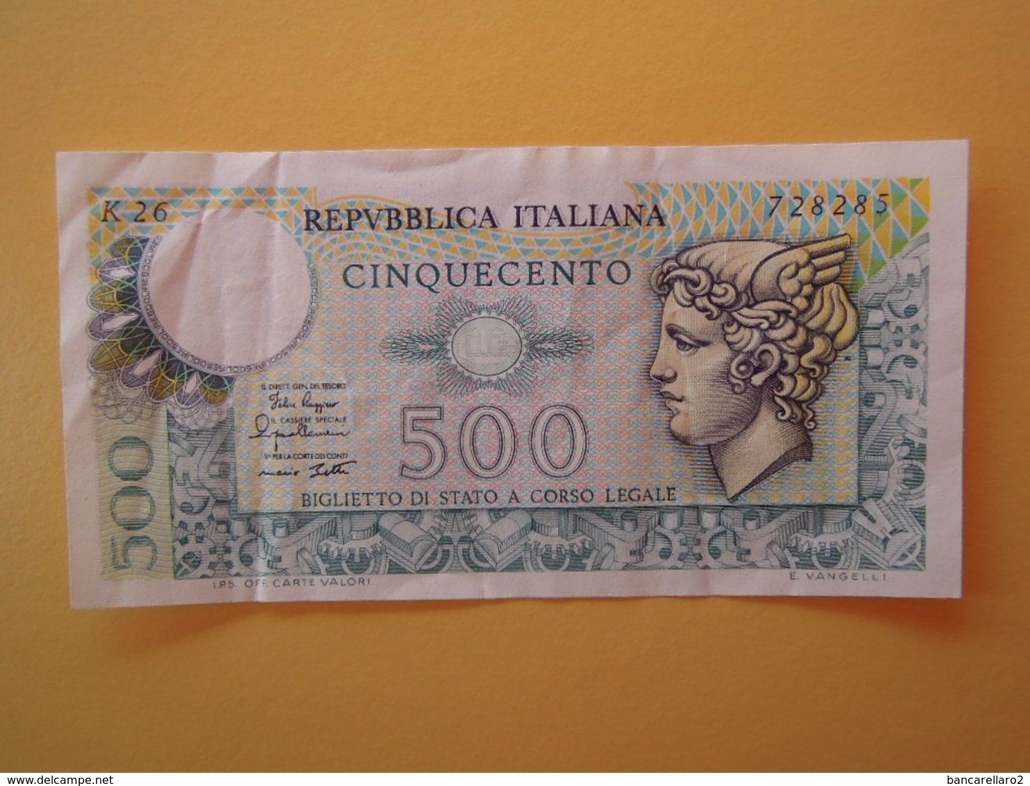 500 LIRE  TESTA DI MERCURIO  - Banconota Buone Condizioni - 500 Liras