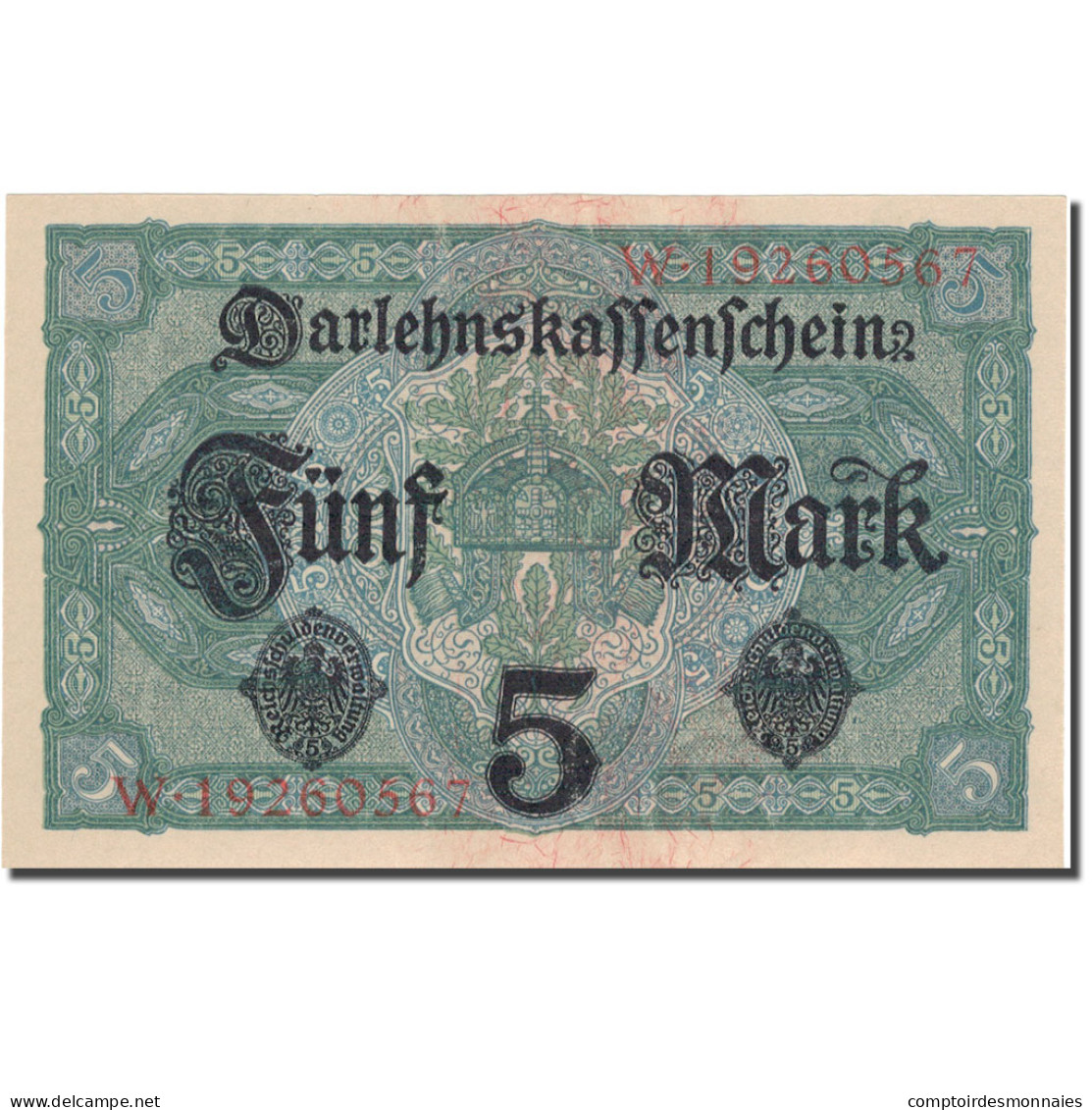 Billet, Allemagne, 5 Mark, 1917, 1917-08-01, KM:56a, SPL+ - 5 Mark