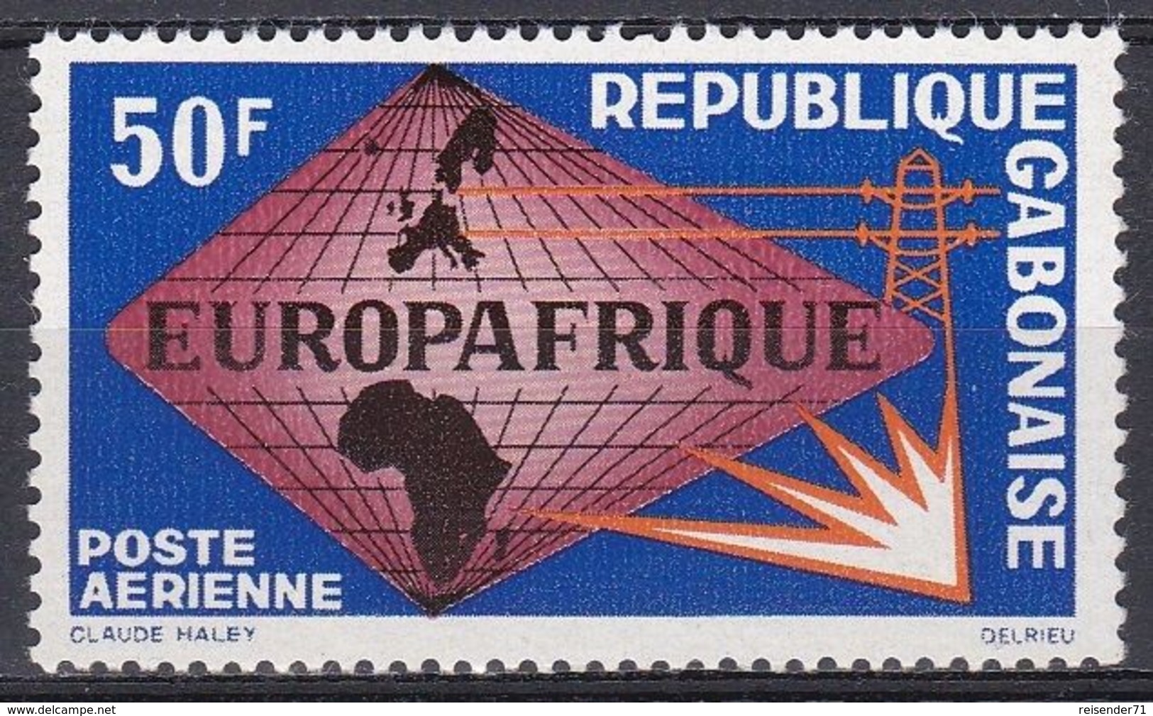 Gabun Gabon 1965 Organisationen Zusammenarbeit Cooperation Entwicklung Developement Elektrizität EUROPAFRIQUE, Mi. 227** - Gabon (1960-...)