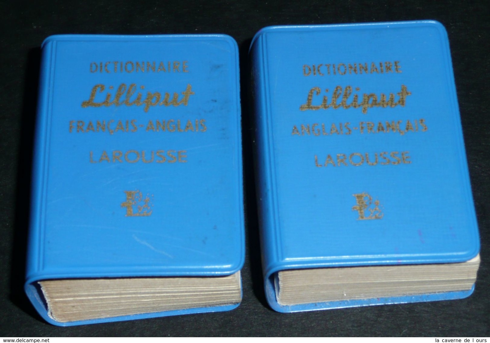 Rare Lot 2 Anciens Livres Miniatures Dictionnaire Lilliput LAROUSSE 1961 Français-Anglais Anglais-Français English - Dictionaries