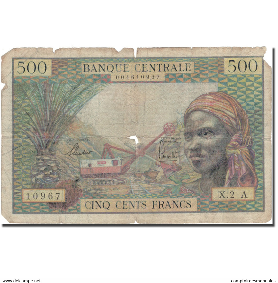 Billet, États De L'Afrique équatoriale, 500 Francs, Undated (1963), KM:4a, B+ - Stati Centrafricani
