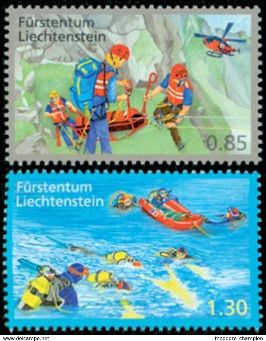 LIECHTENSTEIN Secours Bénévole/Montagne 2v Neuf ** MNH - Unused Stamps