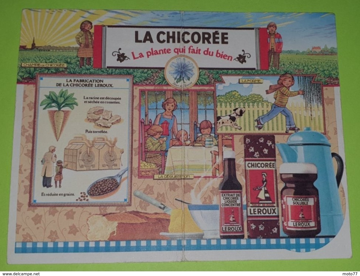 CALENDRIER 1986 - Publicité CHICORÉE LEROUX - Environ 10x6.5 Fermé - Bon état D'usage - Small : 1981-90