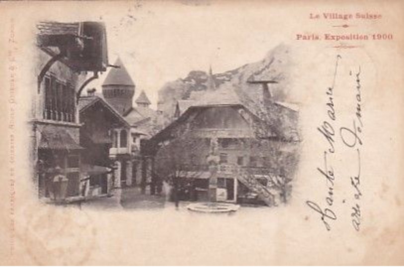 Village Suisse - Expo 1900 - UPU-Frankatur - 1900          (P-251-00331) - Ausstellungen