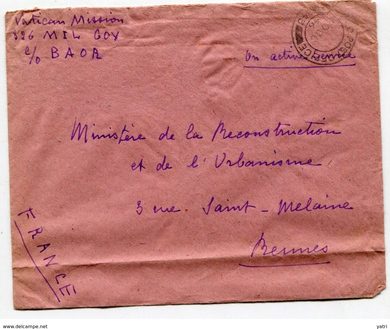 Vaticano (1946) - Missioni All'estero - Vatican Mission (POA) Presso La BAOR - Covers & Documents