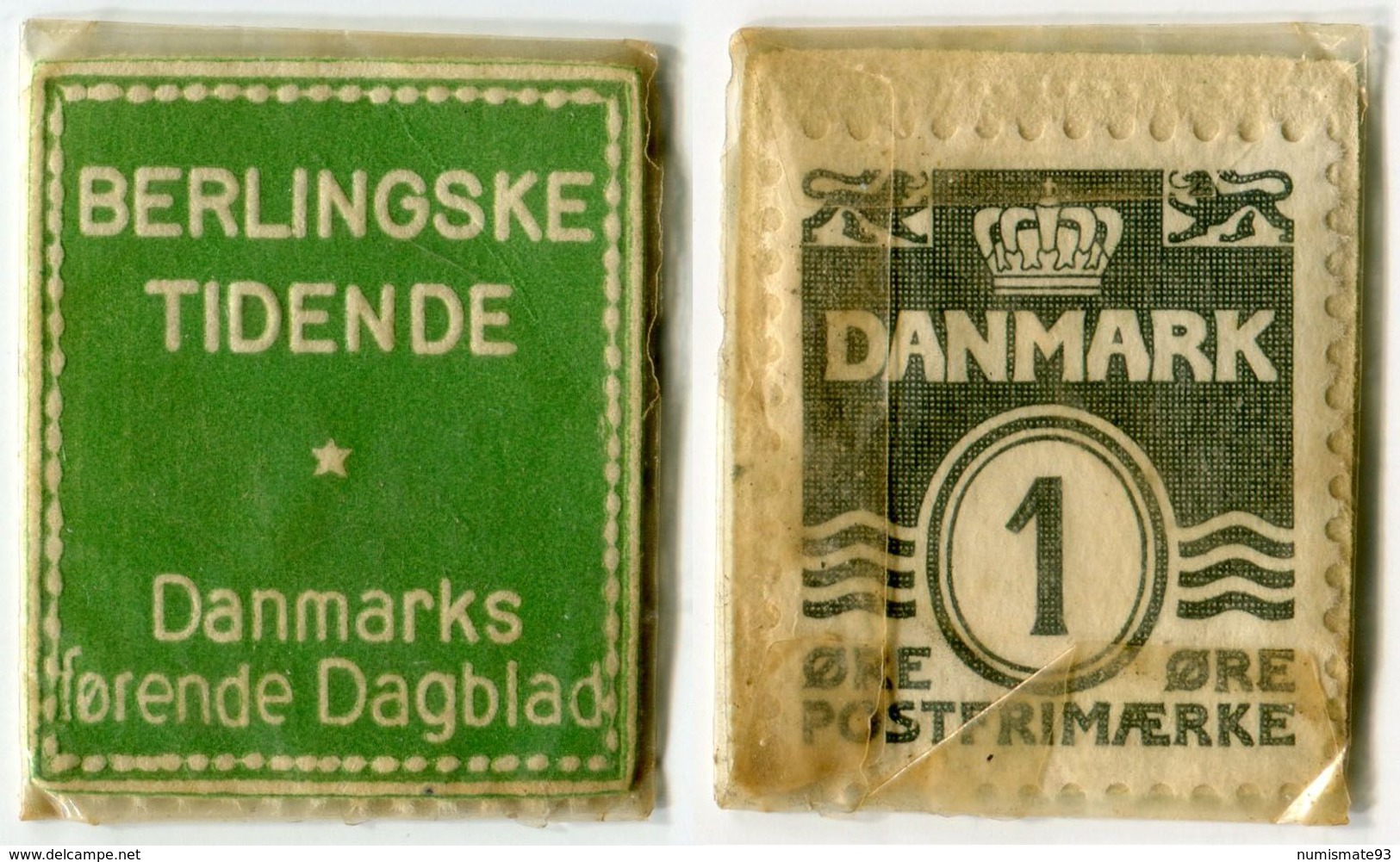 N93-0632 - Timbre-monnaie - Danemark - Berlingske Tidende - 1 øre - Kapselgeld - Encased Stamp - Monetary /of Necessity