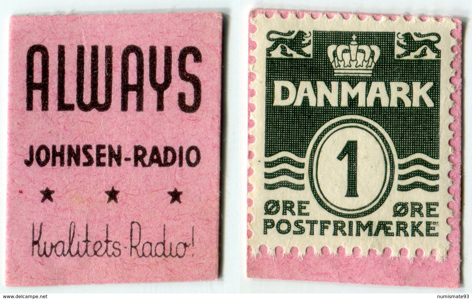 N93-0636 - Timbre-monnaie - Danemark - Always - Johnsen-Radio  - 1 øre - Kapselgeld - Encased Stamp - Monétaires / De Nécessité