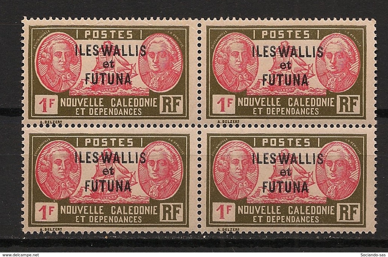 Wallis Et Futuna - 1930-38 - N°Yv. 58 - Bougainville 1f - Bloc De 4 - Neuf Luxe ** / MNH / Postfrisch - Unused Stamps