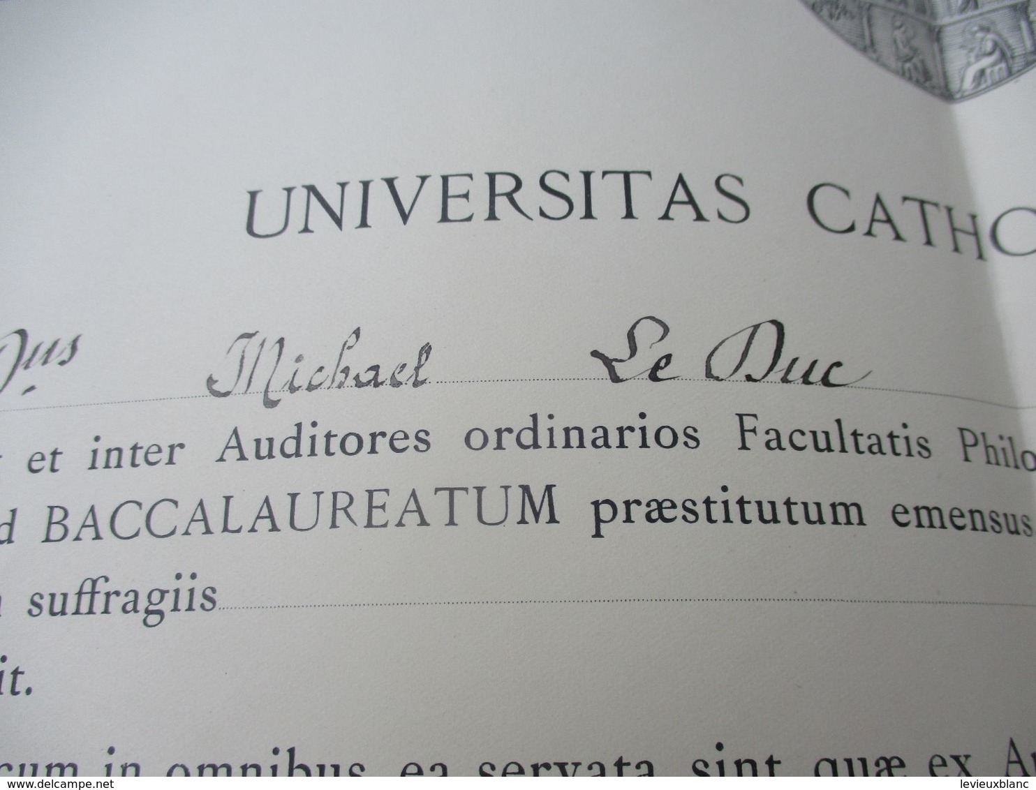 Diplôme Religieux/Universitas Catholica Parisiensis/Baccalaureum In Philosophia Scholastica/Le DUC/PARIS/1949  DIP254 - Diplômes & Bulletins Scolaires