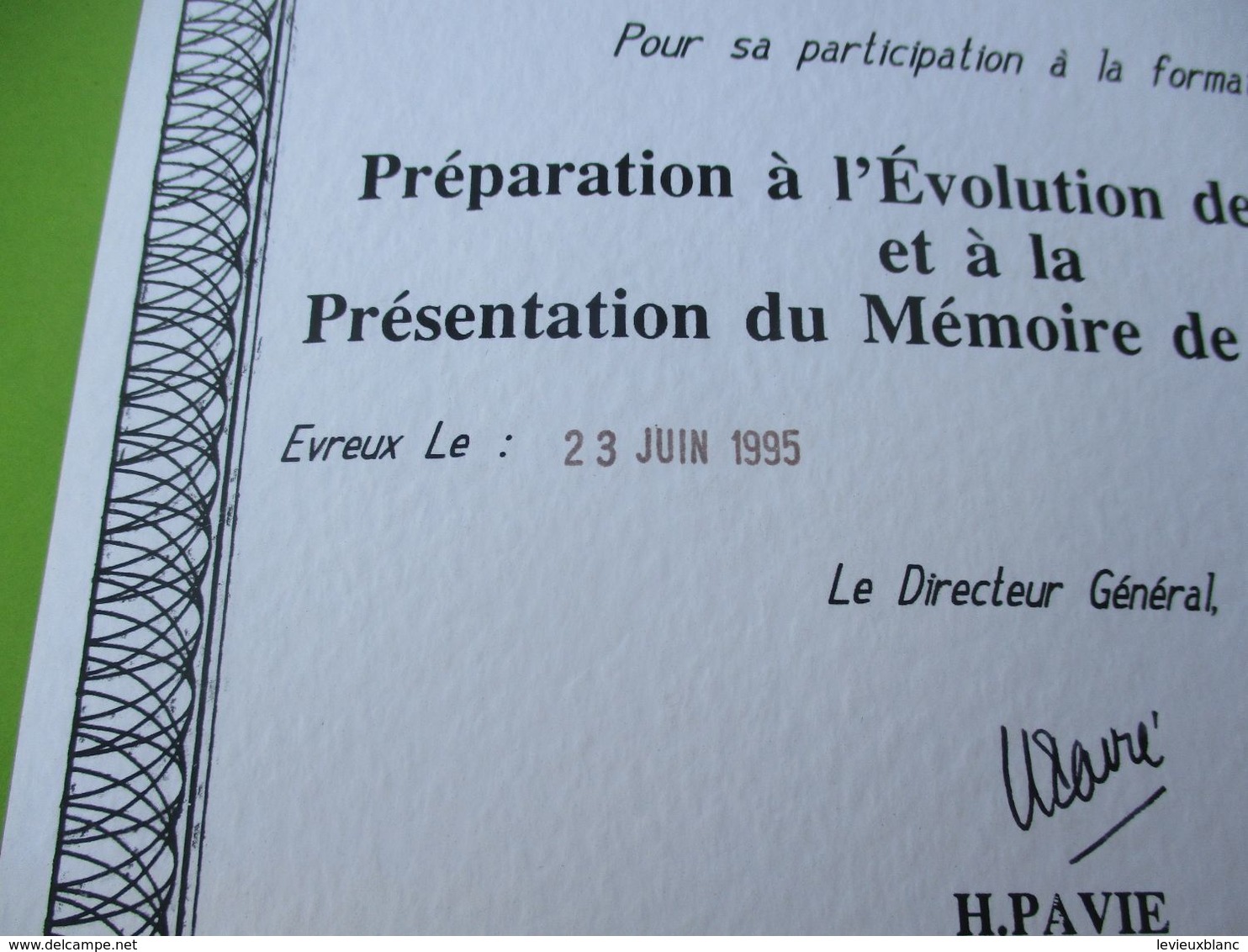 Attestation De Fin De Stage De Formation/Crédit Agricole De L'Eure/ EVREUX/ /JP DUVAL/ 1995  DIP235 - Diplome Und Schulzeugnisse