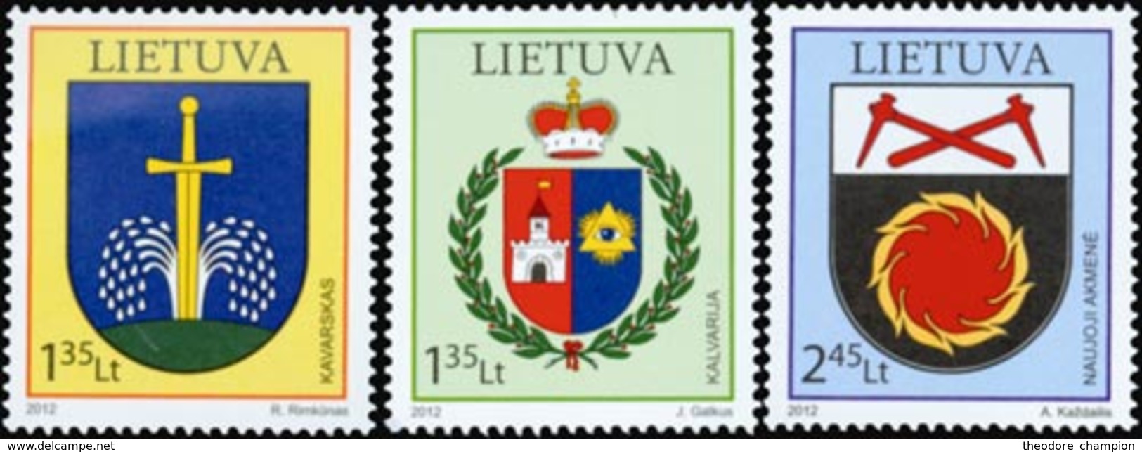 LITUANIE Armoiries 3v 2012 (Kalvari...) Neuf ** MNH - Litauen