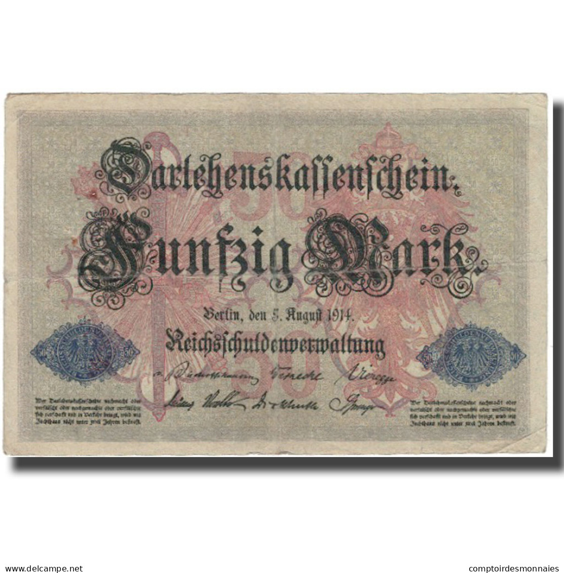 Billet, Allemagne, 50 Mark, 1914, KM:49b, TB - 50 Mark