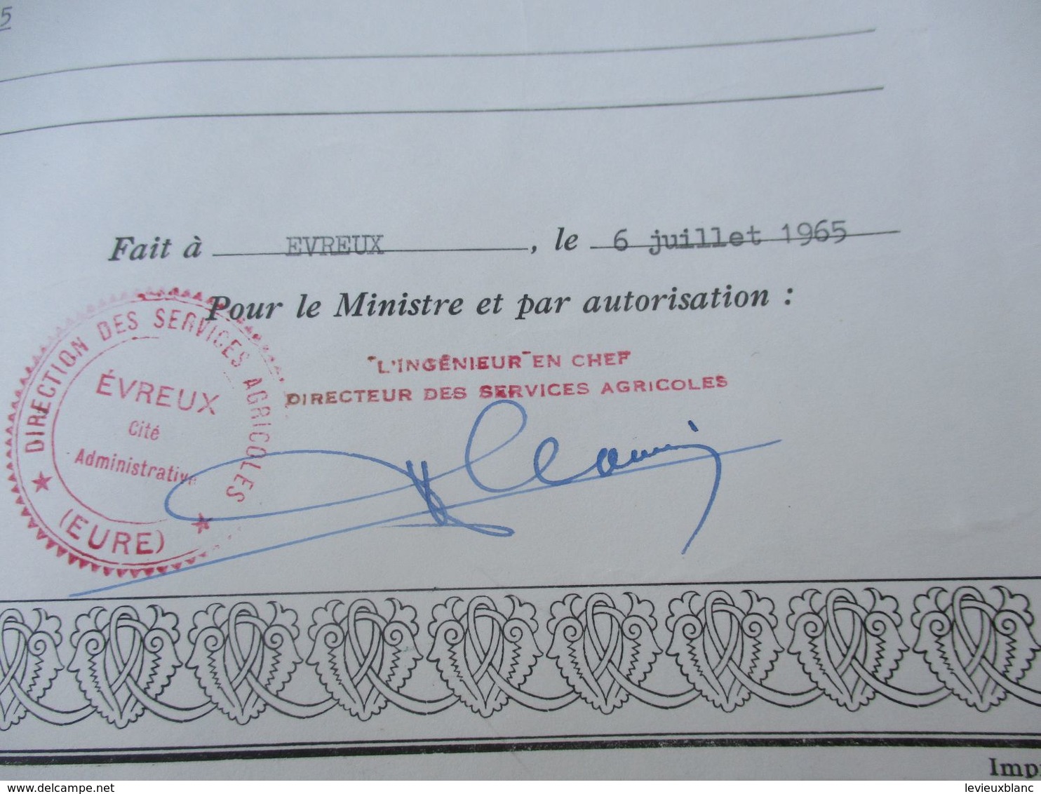 Diplôme Agricole/ Brevet Professionnel Agricole/ CERCA ANGERS/Mention Assez Bien /JP DUVAL/ 1965  DIP228 - Diploma's En Schoolrapporten