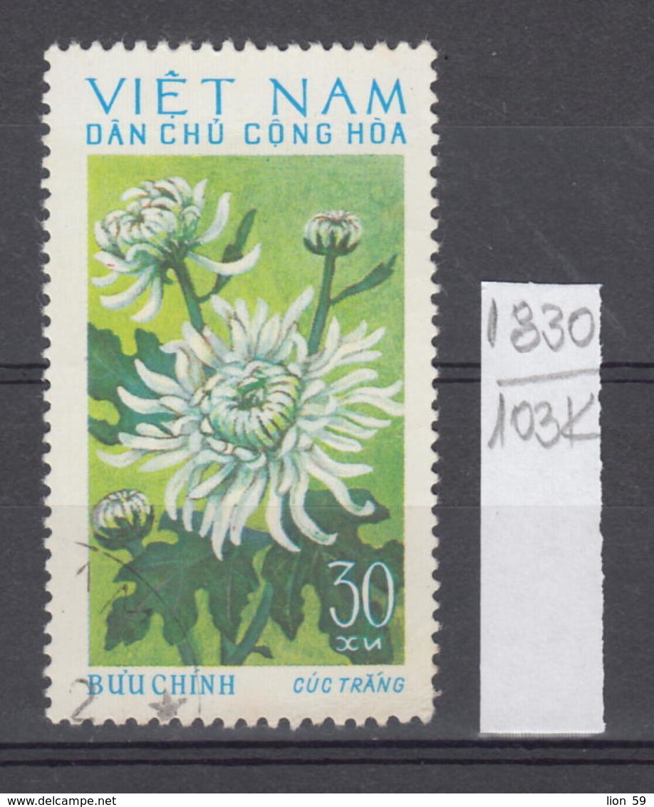 103K1830 / 1974 - Michel Nr. 766 Used ( O ) Chrysanthemum Chrysanthemen - Flowers Fleurs Blumen , North Vietnam Viet Nam - Vietnam