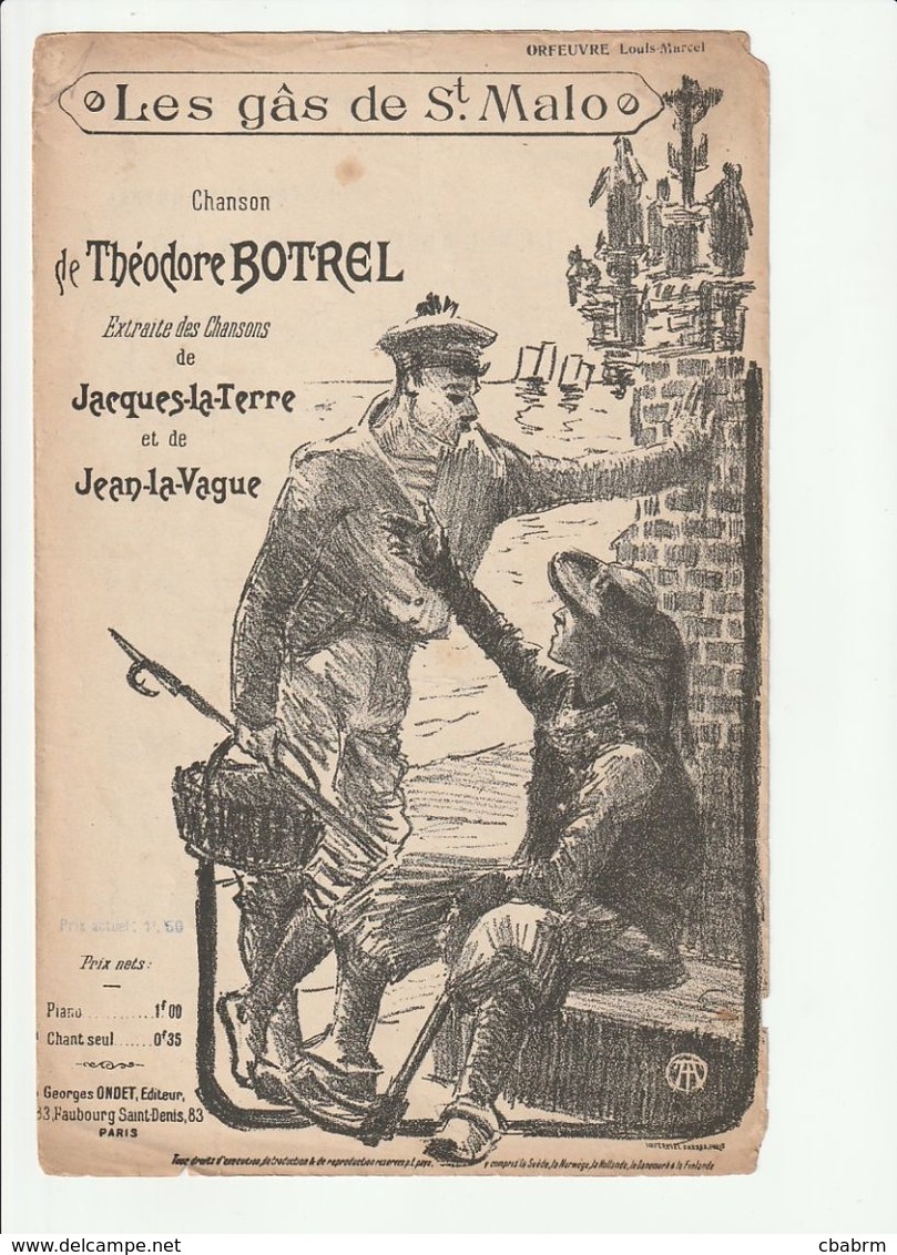 PARTITION LES GAS DE ST MALO Chanson De THEODORE BOTREL - Noten & Partituren