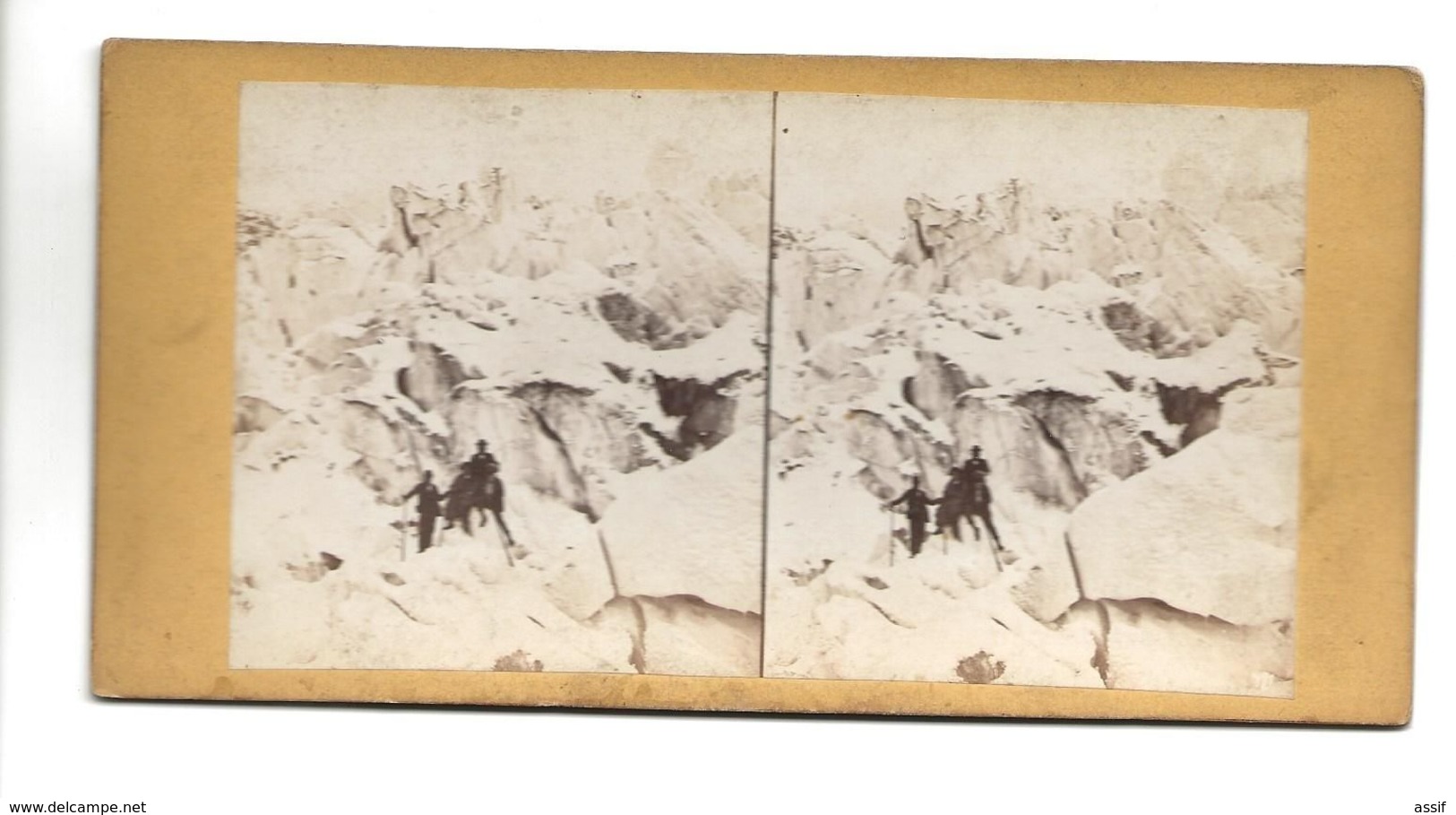 SUISSE GLACIER DE ROUGG ? PHOTO STEREO CIRCA 1860 /FREE SHIPPING R - Stereoscopio