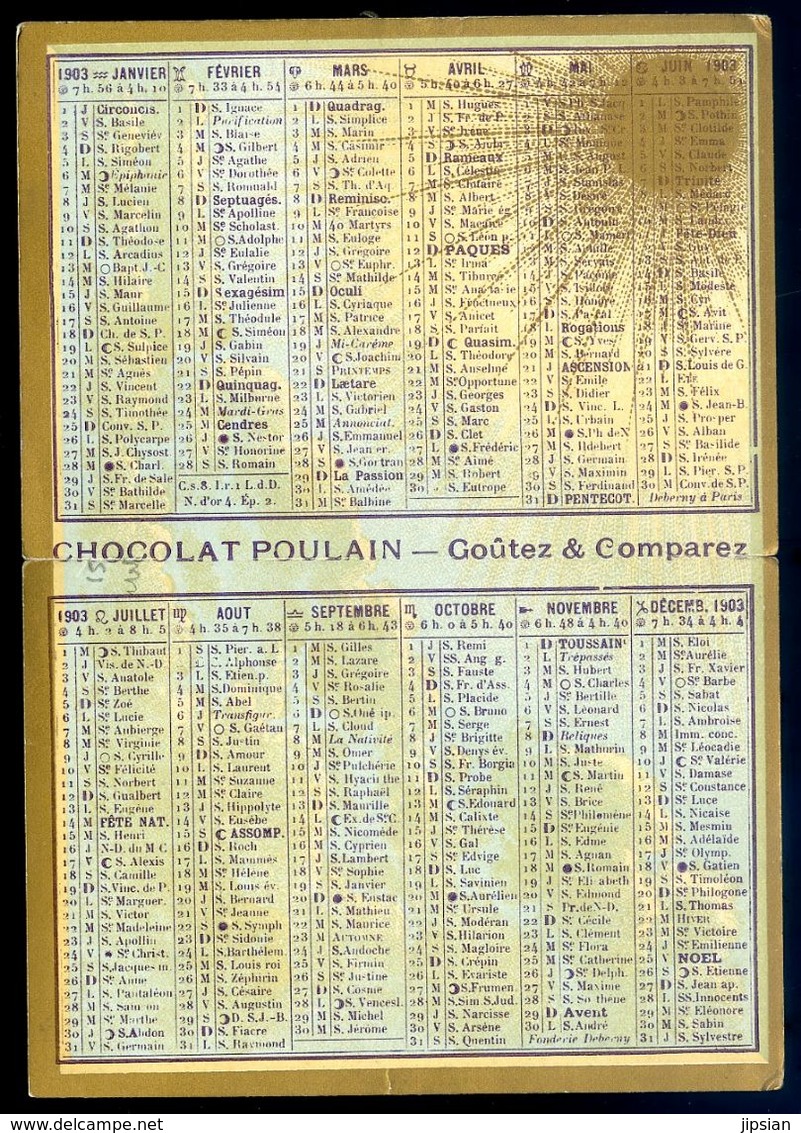 Calendrier Chocolat Poulain 1903 Fleurs Animées    AVR20-87 - Kleinformat : 1901-20