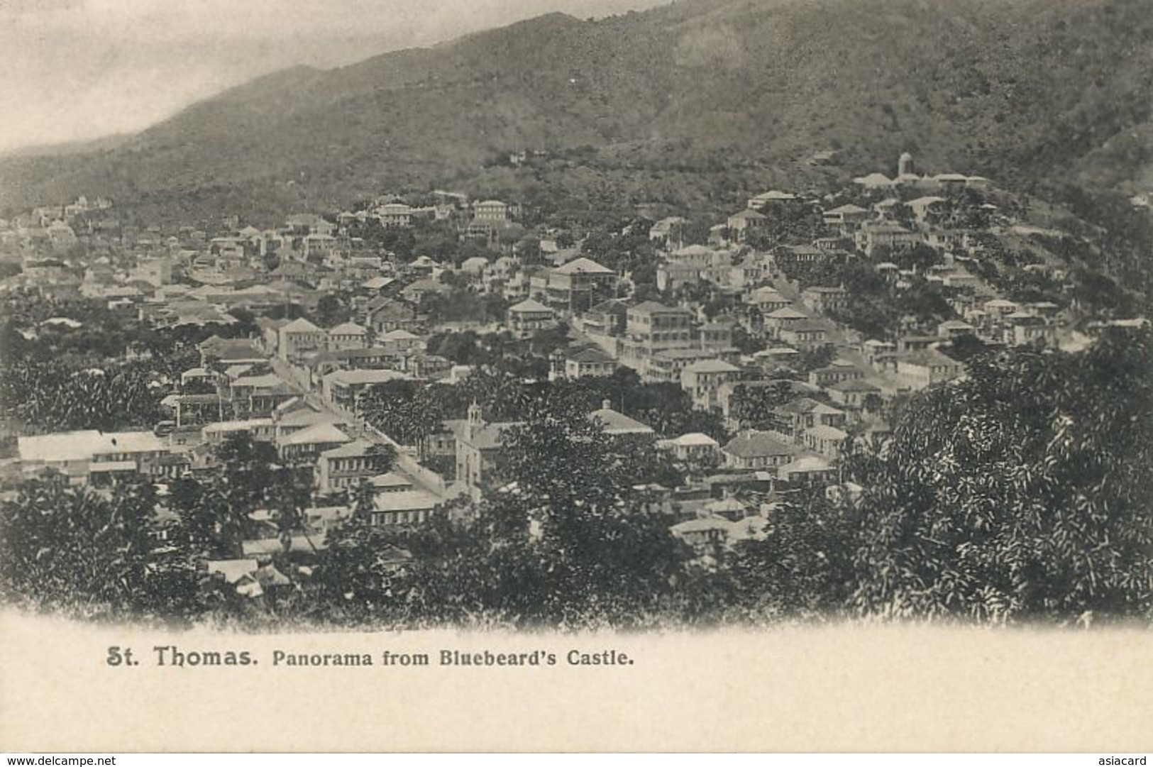 D.W.I. Danish West Indies  St Thomas  Panorama From Bluebeard's Castle Barbe Bleue  Undivided Back - Isole Vergini Americane