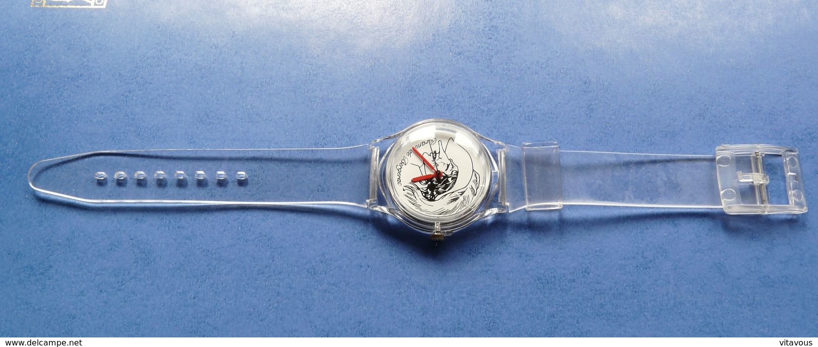 Pub Montre Atlas - Cyrano De Bergerac -  Bracelet  D'origine Plastique Transparent - Advertisement Watches