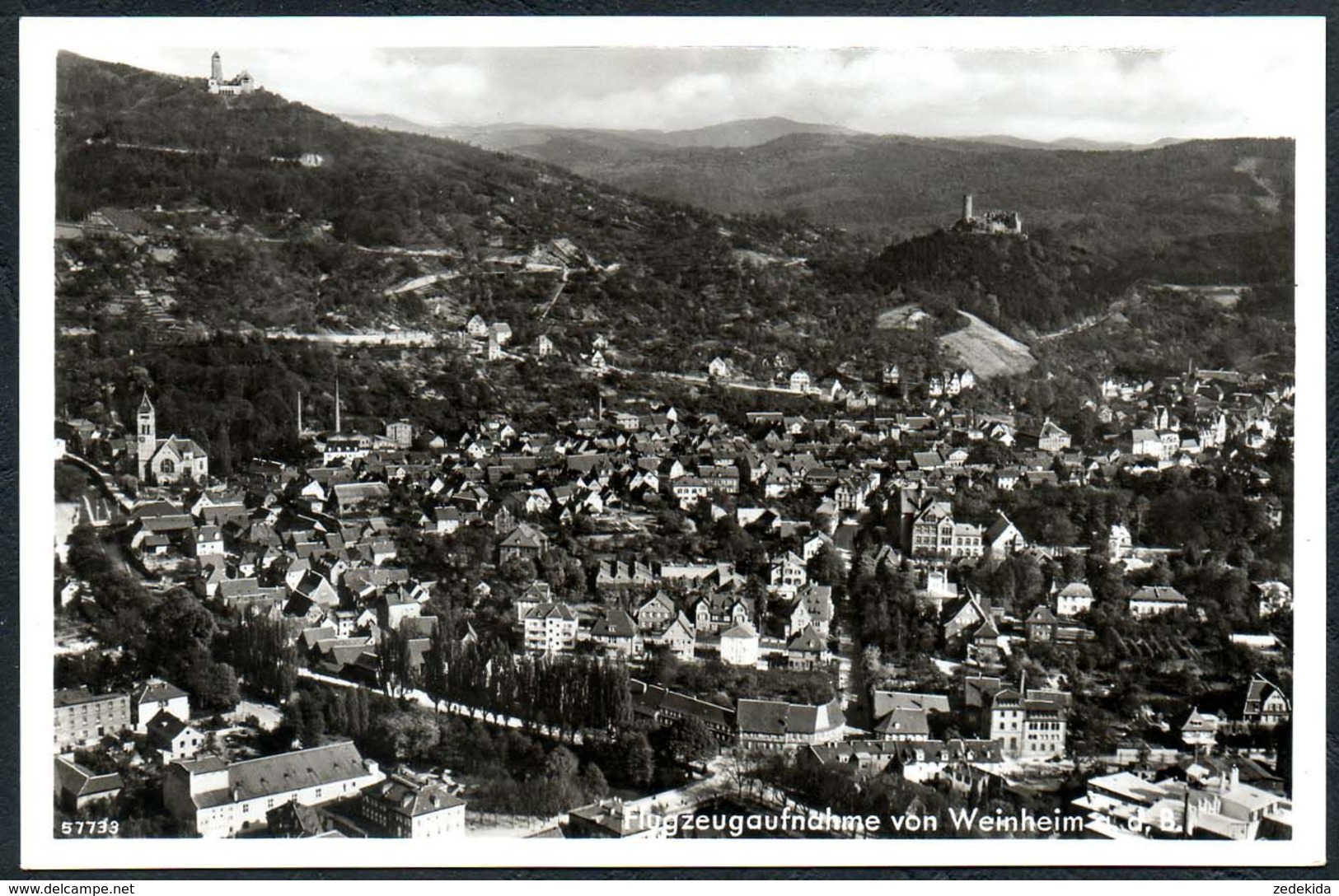 D7858 - TOP Weinheim Fliegeraufnahme Flugzeugaufnahme Hansa Luftbild - Weinheim