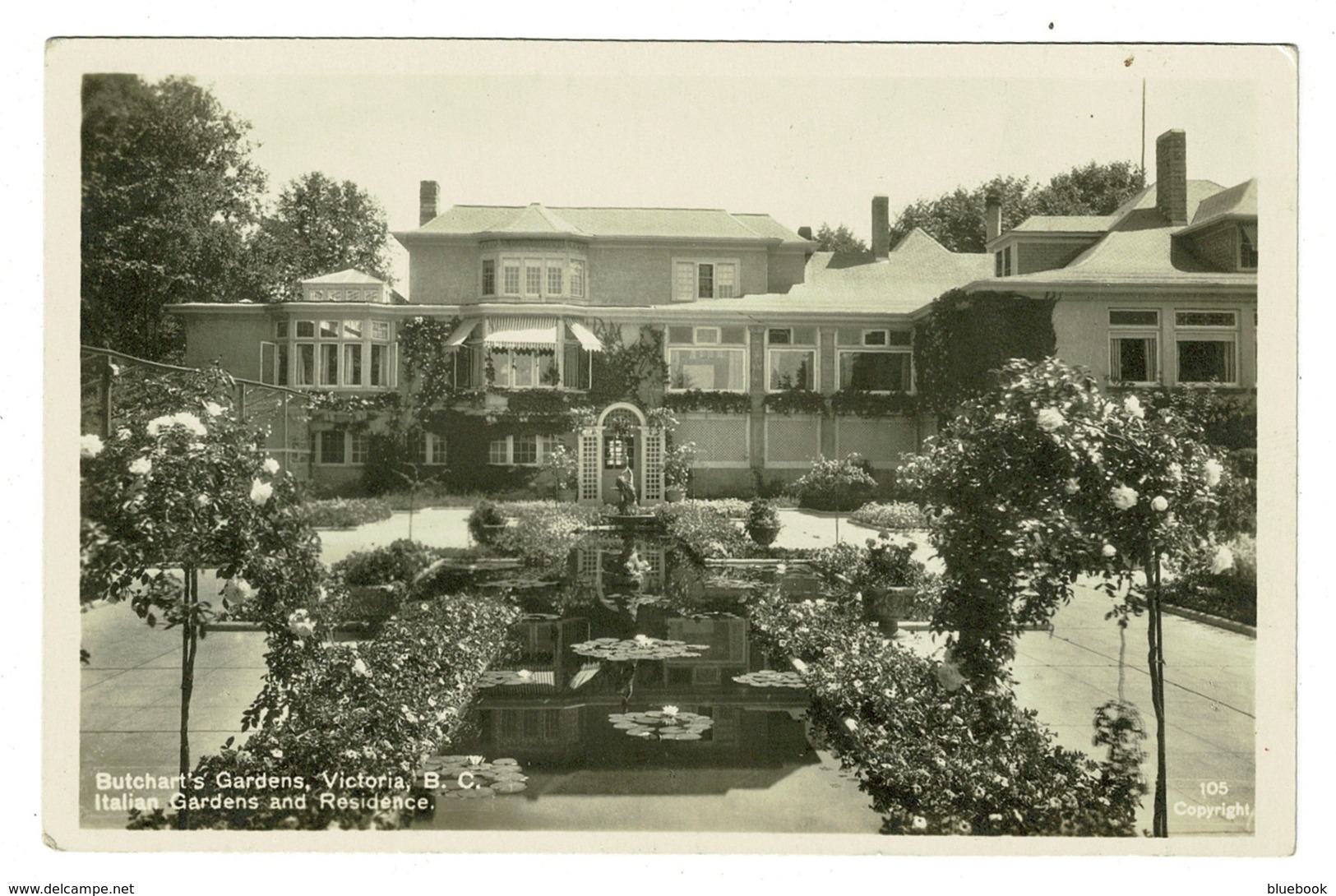 Ref 1382 - Early Photo Postcard - Butchart Italian Gardens - British Columbia Canada - Victoria