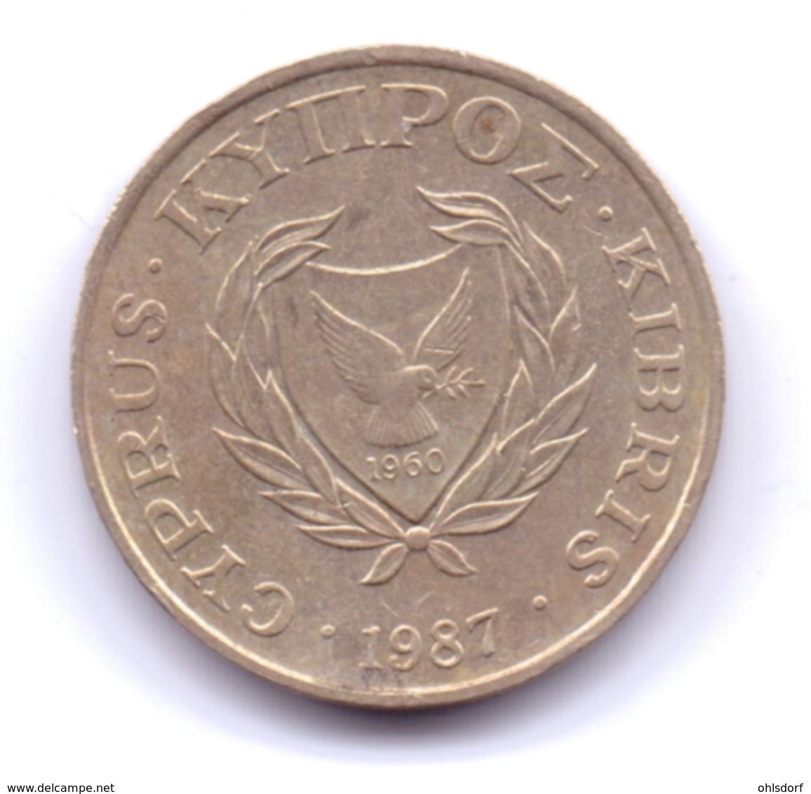 CYPRUS 1987: 5 Cents, KM 55.2 - Zypern