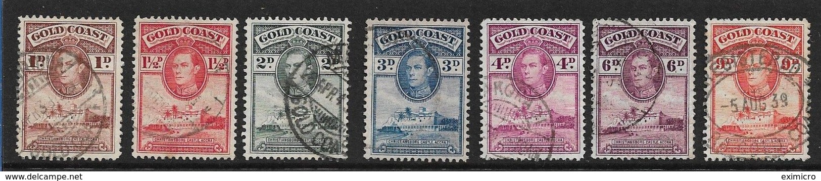 GOLD COAST 1938 - 1943 PERF 11½ X 12 VALUES TO 9d SG 121/127 FINE USED Cat £23+ - Costa De Oro (...-1957)