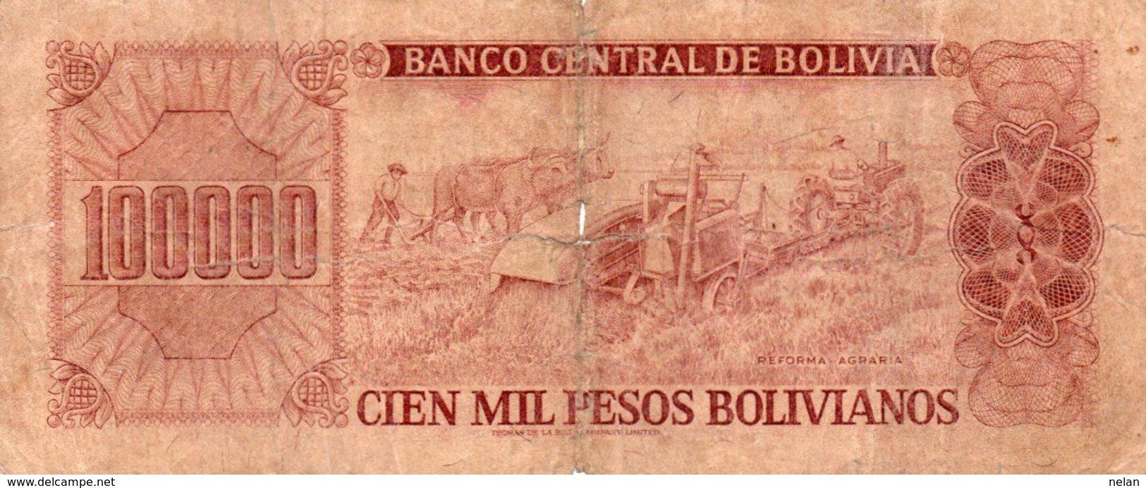 BOLIVIA 100000 PESOS BOLIVIANOS 1984 P-171a2 CIRC - Bolivien