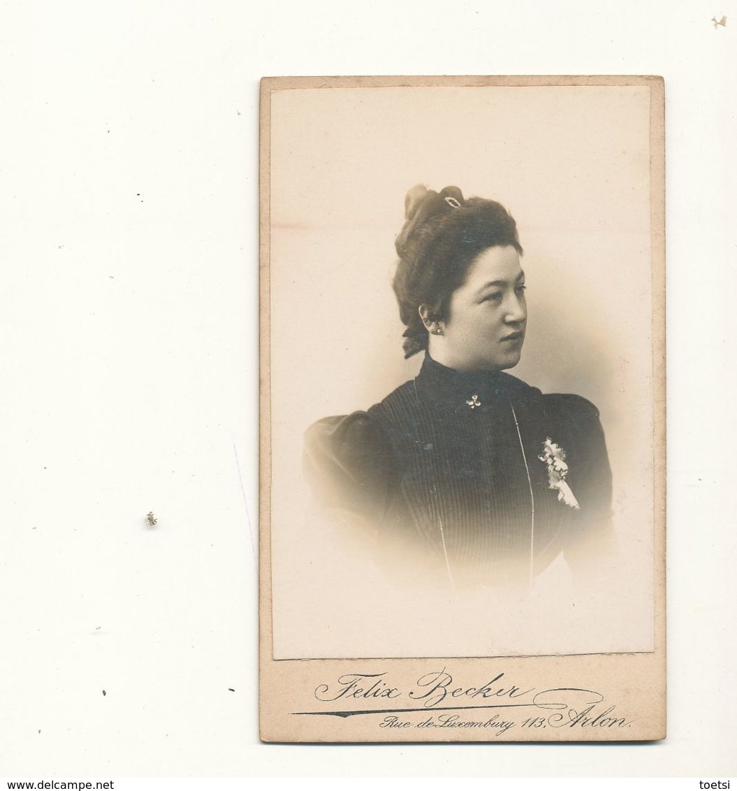 Foto Photo Cdv    Vrouw Femme  Lady     Becker  Arlon - Autres & Non Classés