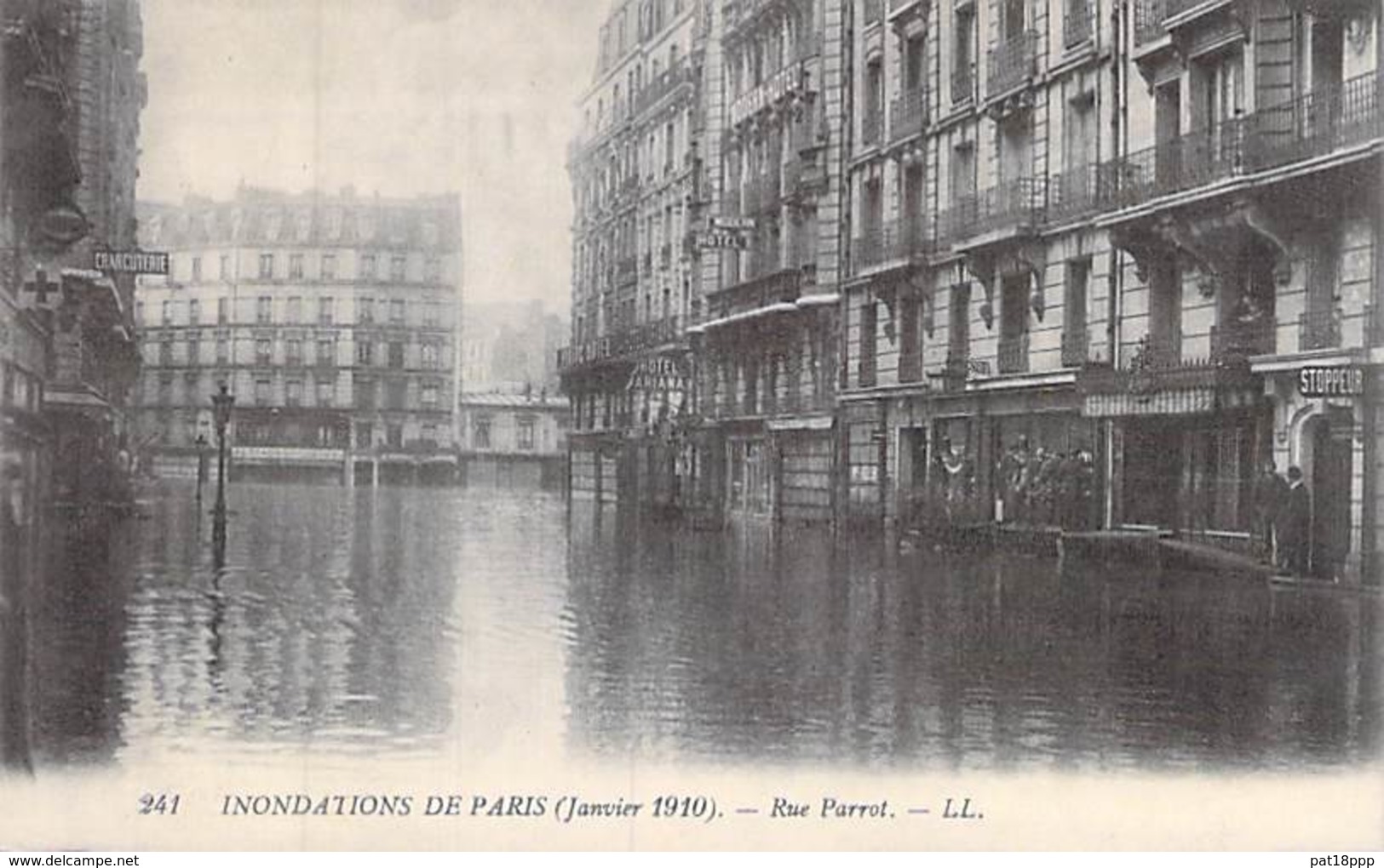 75 - PARIS 12 ème - INONDATIONS De JANVIER 1910 :  Rue Parrot ( Hotel MODERN Et Hotel ARIANA ) - CPA - Seine - De Overstroming Van 1910