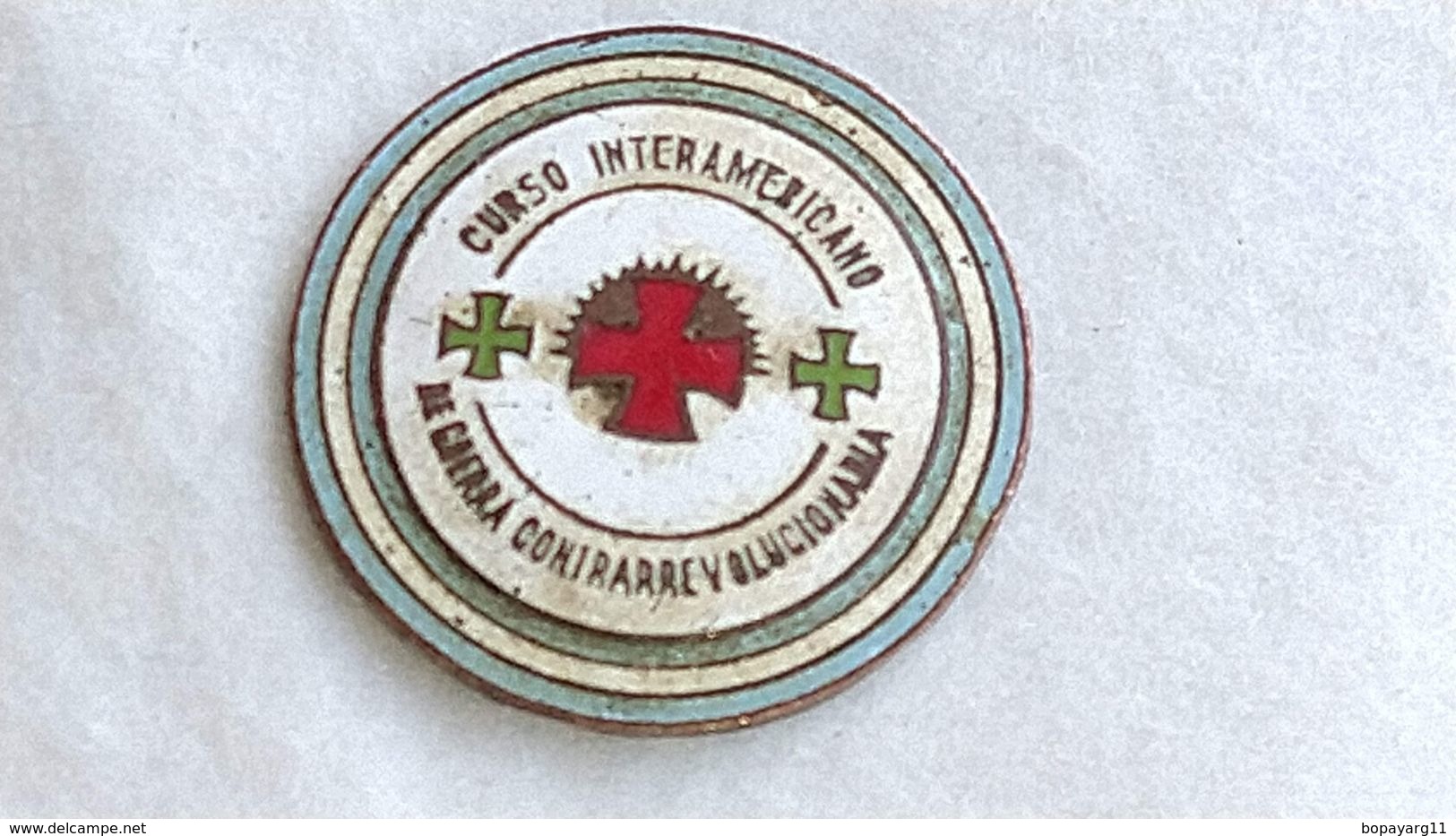 Argentina Argentine  Army  Armee Mission Francaise 1961 Counter Terror Course Badge Insigne #14 - Pompiers