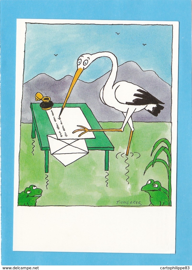 ILLUSTRATEUR TOMI UNGERER MUSÉE DE L' HISTOIRE DES PTT ALSACE EÀ RIQUEWIHR CIGOGNE ECRIVANT UNE LETTRE - Postal Services