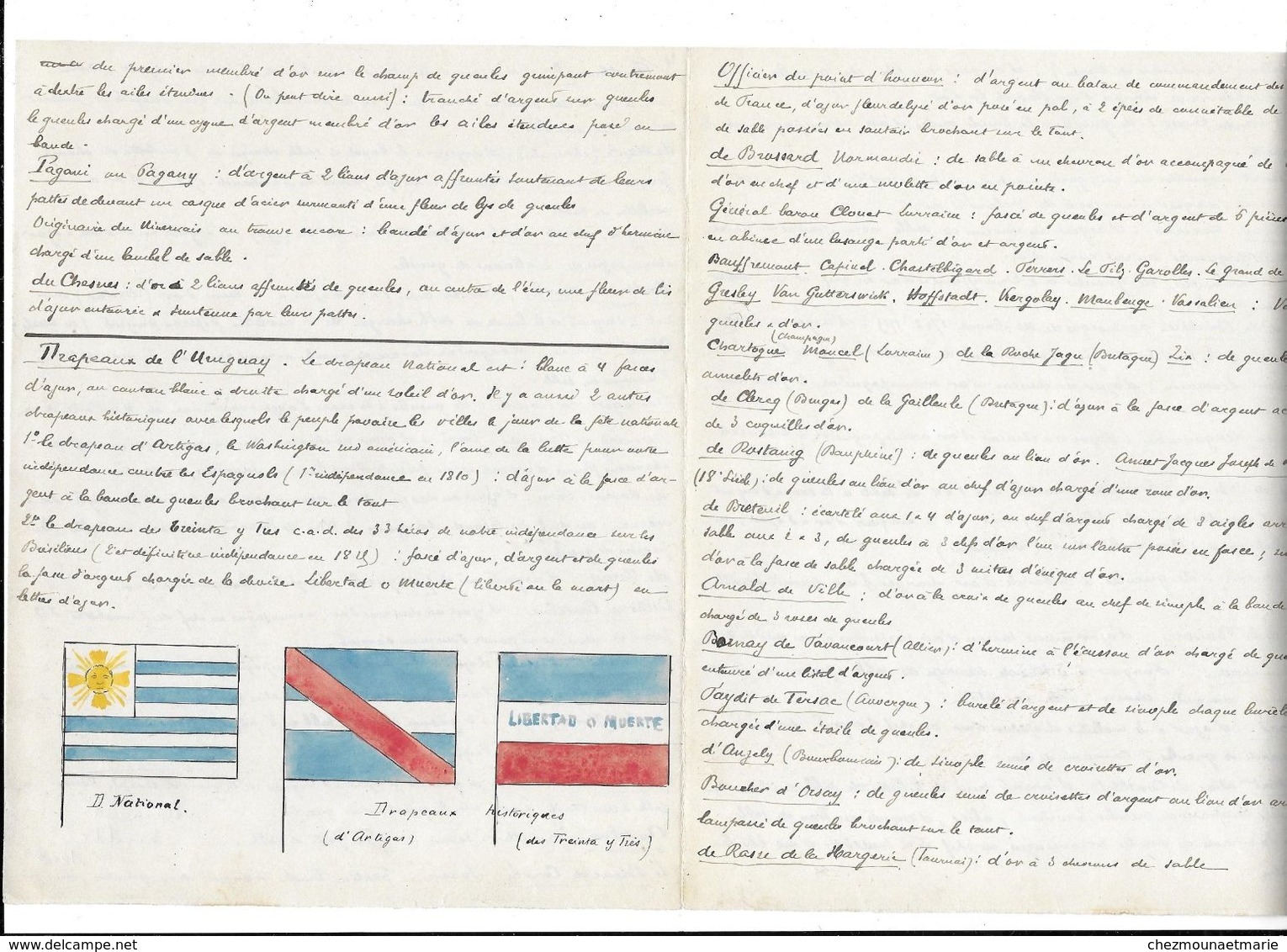 FAMILLE HERBIN INSTITUT NATIONAL HERALDIQUE 1899 - LETTRE ET 28 PAGES DE BLASONNEMENT + 6 BLASONS  ET DRAPEAUX PEINTS - Historical Documents