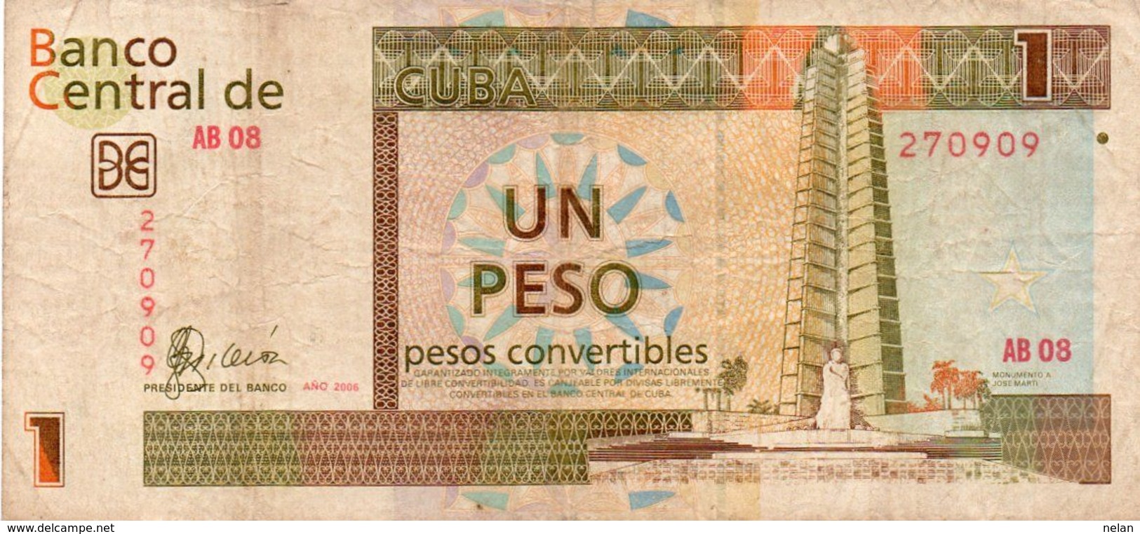 CUBA 1 PESO 2006  P-FX46a   Circ. - Cuba