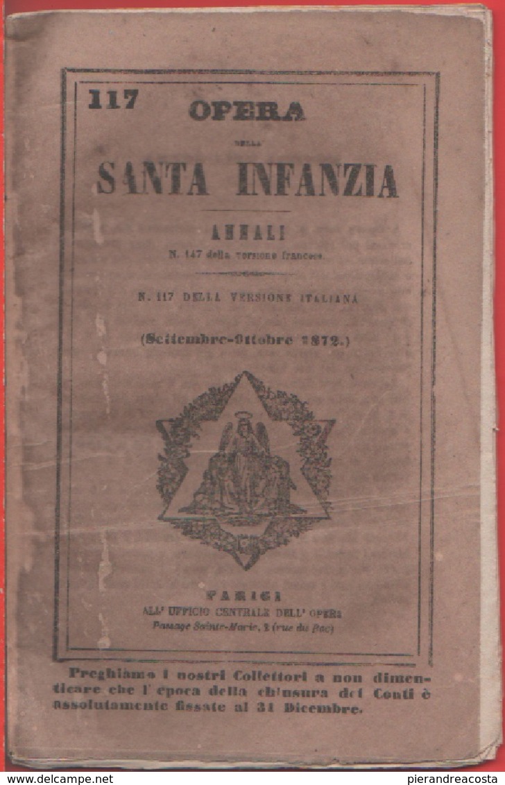 Opera Della Santa Infanzia. Annali N. 117, Settembre-Ottobre 1872 - Libri Antichi