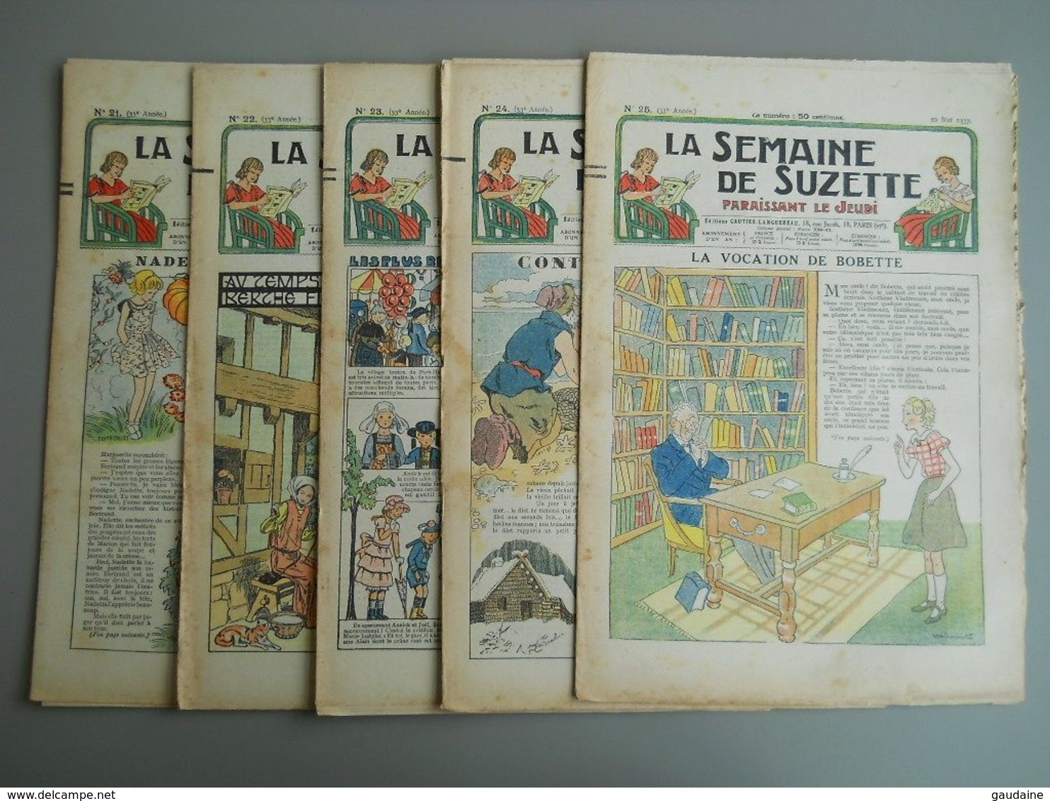 La Semaine De SUZETTE - 1937 - LOT DE 5 N° - N°21 N°22 N°23 N°24 N°25 - La Semaine De Suzette