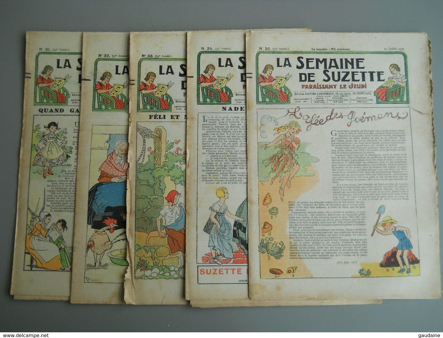 La Semaine De SUZETTE - 1937 - LOT DE 5 N° - N°31 N°32 N°33 N°34 N°35 - La Semaine De Suzette