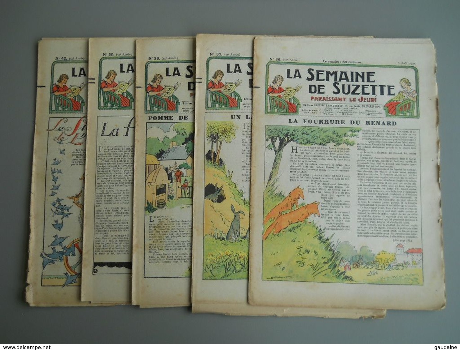 La Semaine De SUZETTE - 1937 - LOT DE 5 N° - N°36 N°37 N°38 N°39 N°40 - La Semaine De Suzette