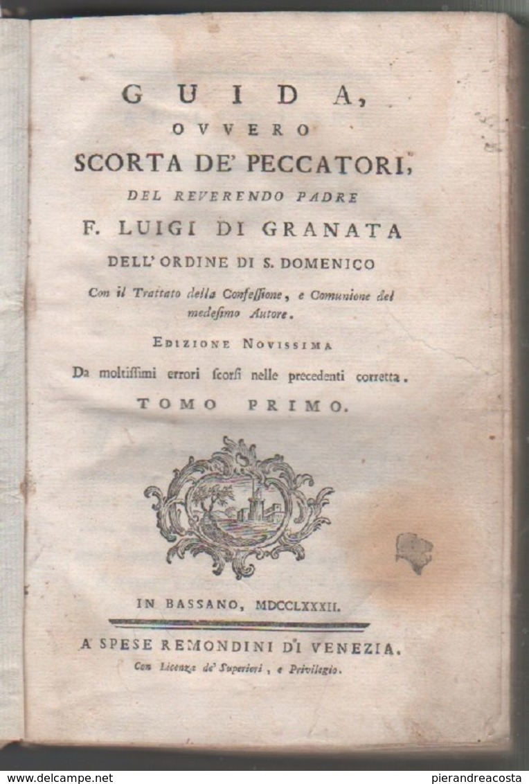 Guida, Ovvero Scorta De' Peccatori - Libri Antichi