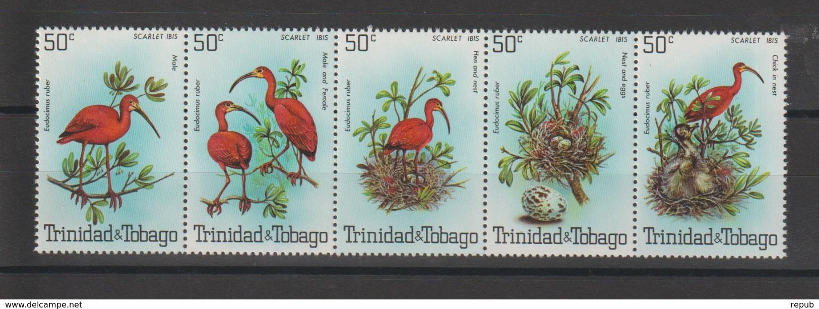 Trinidad Et Tobago 1980 Oiseaux 413-17 5 Val ** MMH - Trinidad & Tobago (1962-...)