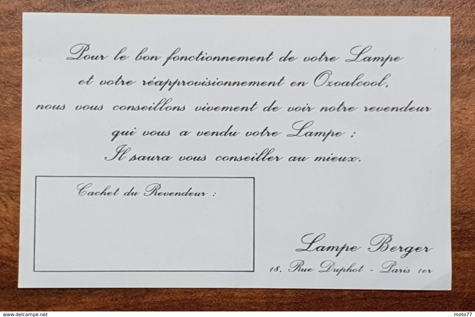 Documents  LAMPE BERGER - Publicité Et Mode D'emploi (plié En Quatre 12.5x11 Cm) Et Bon De Garantie - Années 1980 ? - Material Y Accesorios