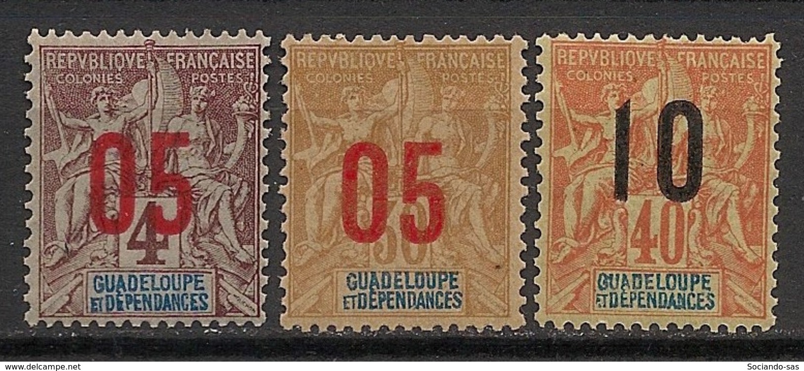 Guadeloupe - 1912 - N°Yv. 72 à 74 - Série Complète - Neuf Luxe ** / MNH / Postfrisch - Neufs